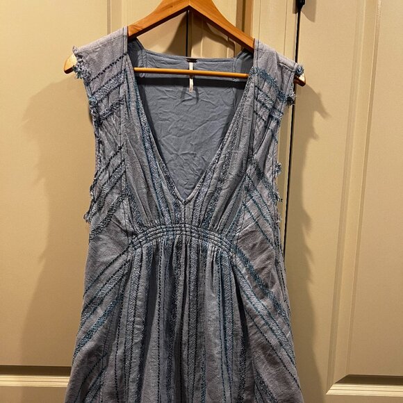 Free People Cactus Flower Mini Dress in Blue Size Small - Picture 3 of 7